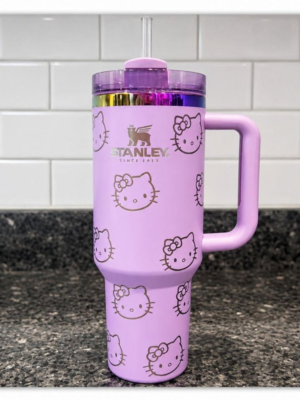 Hello Kitty Cup Flowstate Tumbler - 40oz - Purple Glitter Limited Edition